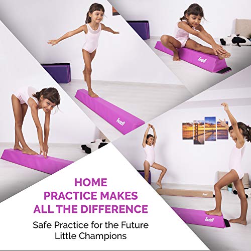 Hazli Folding Gymnastics Balance Beam for Home Practice - 8 ft Balance Beams for Gymnastic - Great Balance Beam for Kids - Soft Yet Sturdy Gym Equipment for Children (4ft Pink Sectional Beam) - Thumbnail 6