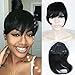 FOND Brazilian Human Hair Clip on Bangs Natural Fringe Clip in Bangs Short Straight Hair Extension for Women 6-8 inch …