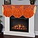 Camlinbo Fall Thanksgiving Decorations Mantle Scarf for Fireplace 20 x 60 Inch Orange Lace Pumpkin Maples Leaves Fireplace Mantle Scarves Cover Fall Decorations for Home Thanksgiving Mantel Decor