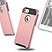 iPhone 7 Case, Kuool Slim Hybrid Dual Layer Armor Rugged Heavy Duty Anti-Slip Full Protection Cover with [Tempered Glass Screen Protector] for iPhone 7-Pink