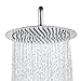 Derpras 12 inch Round Rain Shower Head, 304 Stainless Steel, Ultra Thin High Pressure Bathroom Rainfall Showerhead(Brushed Nickel) (168 Jets)
