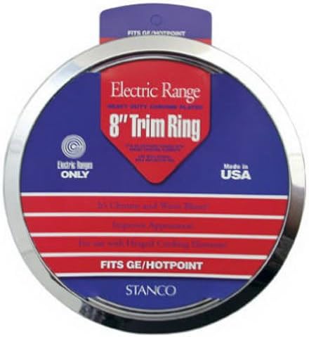 StancoMetal Prod GT-8 8" Chrome Trim Ring Triple Plated Chrome Steel Range Trim Ring