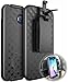 S6 EDGE Case, GALAXY S6 EDGE HOLSTER Case, E LV Samsung Galaxy S6 EDGE Case Cover - Super Slim Hard Shell HOLSTER Combo Case with CAR HOLDER Case Cover with Kickstand and Locking Belt Swivel Clip for Galaxy S6 EDGE - BLACK