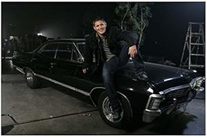 SUPERNATURAL (2005–PRESENT) CW NETWORK Dean Winchester in Blue Jeans Smiling and Sitting on Hood of His Car - 8x10 Photograph/Photo - HQ - Supernatural