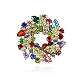 DZT1968® Circle Flower Design Crystal Rhinestone Brooch Pin Jewelry,The Best Gift (Onyx)