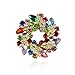 DZT1968® Circle Flower Design Crystal Rhinestone Brooch Pin Jewelry,The Best Gift (Onyx)