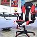 Homall Gaming Office Computer Racing Desk Ergonomic High Back Adjustable Swivel PU Leather Executive Chair for Adults with Flip Up Padded Arms (Red)