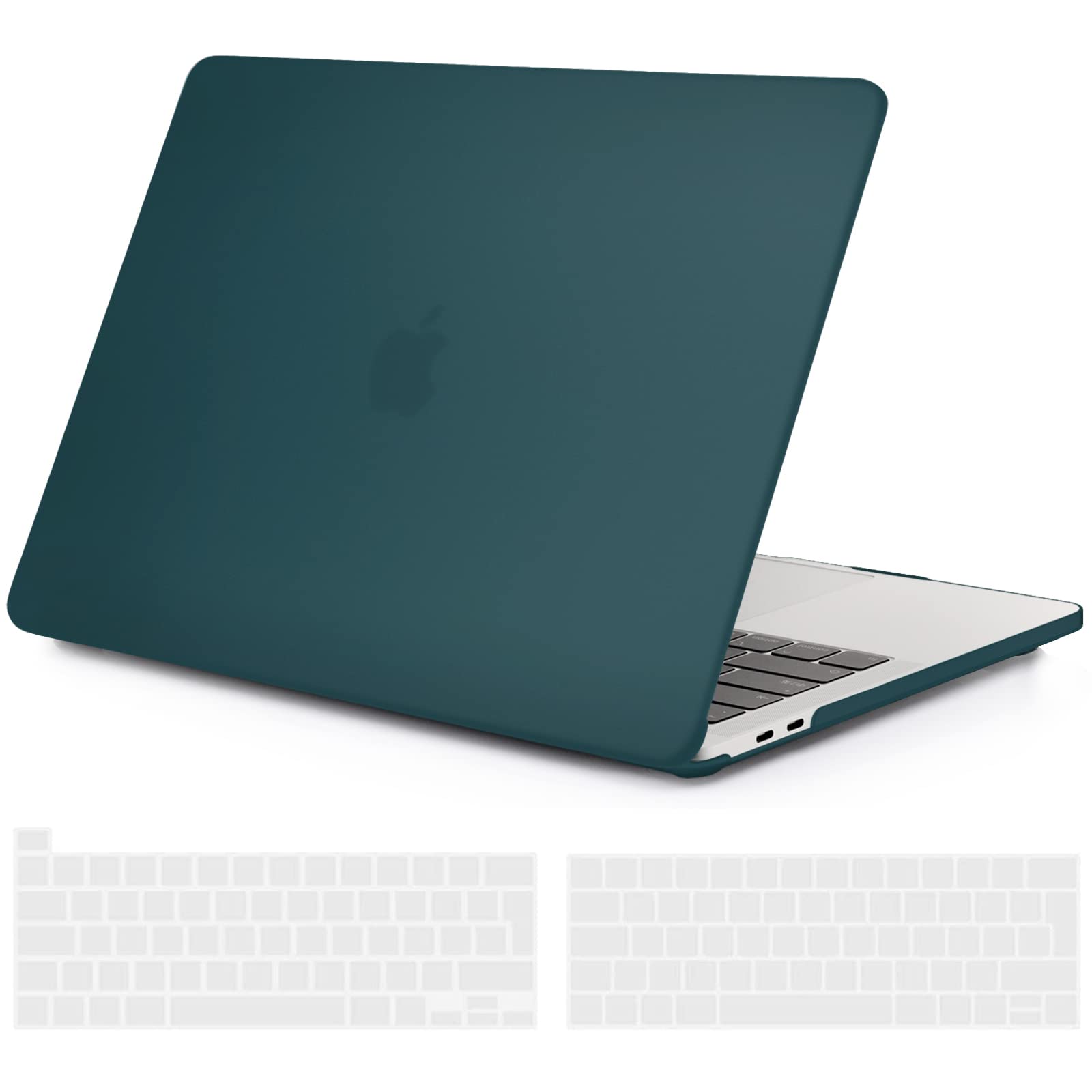 TECOOL Case compatible with MacBook Pro 13 inch 2016-2022 (M2 M1 A2338/A2289/A2251/A2159/A1989/A1706/A1708), Plastic Snap On Hard Shell Cover & UK EU Keyboard Protector, Dark Turquoise (Matte)