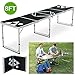 Yaheetech Beer Pong Table 8' Portable Folding Outdoor Indoor Picnic/Camping Table College Party Gaming Beer Pong Tables Lightweight & Easy Wipe Surface Black