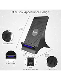 VersionTECH. Cargador inalámbrico Qi inalámbrico 7,5 W soporte de carga rápida con ventilador de refrigeración compatible con iPhone XS MAX XS XR X 8 8 Plus, 10 W de carga rápida compatible con Samsung Note 9 8 S10 S9 S8 Plus S7 Edge