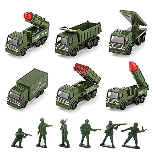 Tuko Pull Back Toy Cars Alloy Die-cast Military Vehicles for kids Ages up 3+