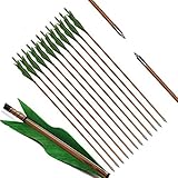 PG1ARCHERY Archery Bamboo Arrows, 32 inch Traditional Hunting Practice Target Arrow 5