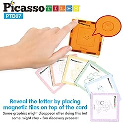 PicassoTiles 42PCs Magnetic Building Tiles Learning