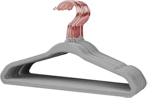 Stormix Baby Clothes Hangers 16 Pack, Kids Velvet Hangers Non-Slip, Clothes Hangers with Shoulder Notches for Toddler Children Gray (Gold Hook)