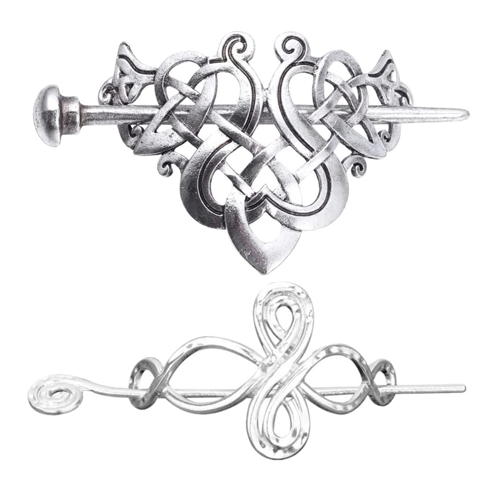 2 PCS Viking Celtic Hair Clips Retro Celtic Hair Clips Viking Jewelry Hair Clip for Women Hair Style Tool