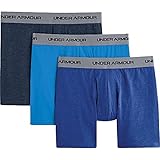 Under Armour Charged Cotton Stretch 6 Inch Boxerjock 3 Pack - Men's Electric Blue / Academy / Royal XL