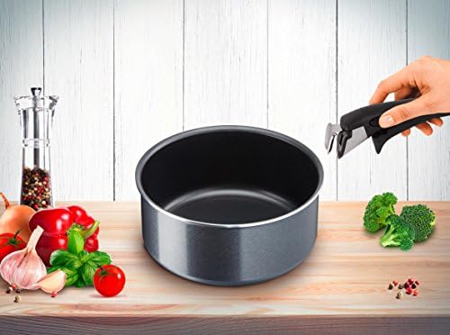 Tefal INGENIO ELEGANCE Set de 3 Casseroles 16/18/20 cm (1,5/2,1/3 L) + 1 Poignée Amovible Gris Pailleté L2319302 - Cuisine A Vivre Tefal INGENIO ELEGANCE Set de 3 Casseroles 16/18/20 cm (1,5/2,1/3 L) + 1 Poignée Amovible Gris Pailleté L2319302