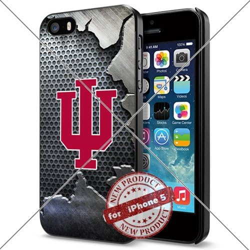 iPhone 5S Case, iPhone 5 Case NCAA Indiana Hoosiers Case Smartphone Cover Collector Hard Case Black