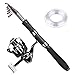 PLUSINNO Telescopic Fishing Rod and Reel Combos with Fishing Line Fishing Gear Fishing Pole for Youth Fishing Travel Outdoor Fishing