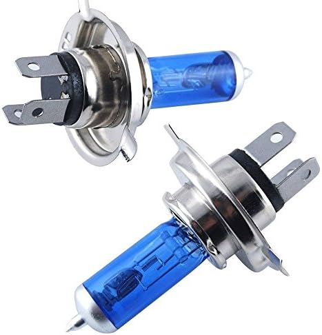 2 x H4/9003 Halogen Headlight Bulb for Low / High Beam 55w 6000k Super White