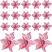WILLBOND 24 Pieces 6 Inch Christmas Glitter Poinsettia Flowers Decorative Faux Flowers for Christmas Tree Ornaments (Pink)