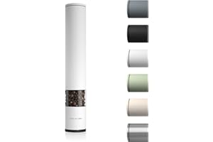 LARS NYSØM Salt Pepper Mill Manual with adjustable ceramic grinder from coarse to fine I Design Spice Mill (White)