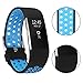 ANCwear Bands for Fitbit Charge 2, Soft Comfortable Charge 2 Replacement Band for Fitbit Charge 2 Sport Accessory Fitness Wristband Small Large (Black/Blue, Large)