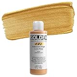 4 Oz Fluid Acrylic Iridescent Color Paints Color: Bright Gold (Fine)