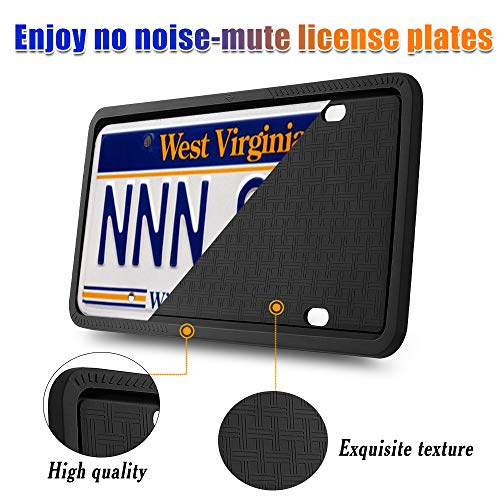 Cadaleem License Plate Frame, Black License Plate Frame, Silicone License Plate Frame with Rust-Proof, Rattle-Proof, Weather-Proof - Thumbnail 5