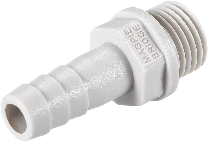 sourcing map PVC Barb Hose Fitting Connector Adapter 8mm or 5/16" Barbed x 1/4" G Male Pipe 6pcs, Grey, 5/16" x G1/4 - Image 5