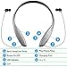 Bluetooth Headphones Headset Rymemo Wireless Earphones Auto Wire Retraction ( NO NEED CLICK BUTTON ) Metallic-feeling Surface Stereo Music Earbuds Sports Earpiece Vibration Neckband Style,Silver