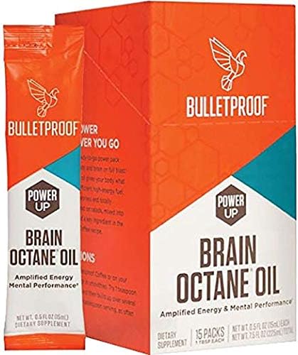Brain Octane Oil Keto Diet Go Packs, Travel Size, 15 Packs, Total 7.5 fl oz (Pack of 2)
