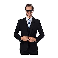 UNINUKOO Men Suits Slim Fit 3 Piece 1 Button
