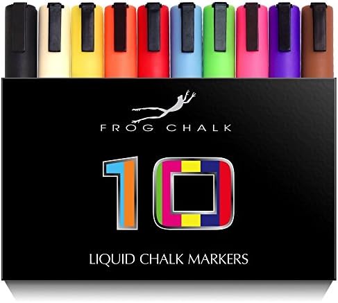 Chalk Markers - Premium Quality - 6mm Reversible Tip Pens - Vibrant Colors! (2 Packs of 10)