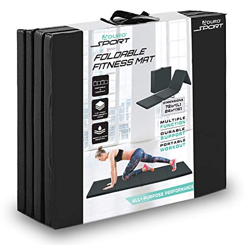 Aduro Sport Gymnastics Mat, 6'x2'x1.5 Thick Folding Mat Workout Exercise Tumbling Gym Mats for Home
