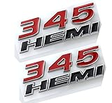 Aimoll 2pcs 345 Hemi Emblem, Badge Decal 3D Logo for Dodge Charger RAM (Red)