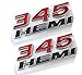 Aimoll 2pcs 345 Hemi Emblem, Badge Decal 3D Logo for Dodge Charger RAM (Red)