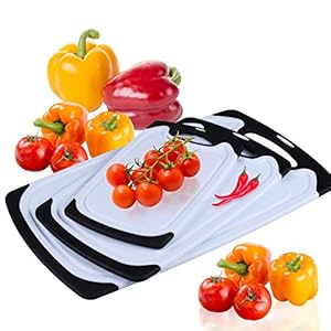 Snijplank, flexibele premium snijplankenset, BPA-vrije plastic keukensnijplanken met antislipvoeten en Deep Drip Juice…