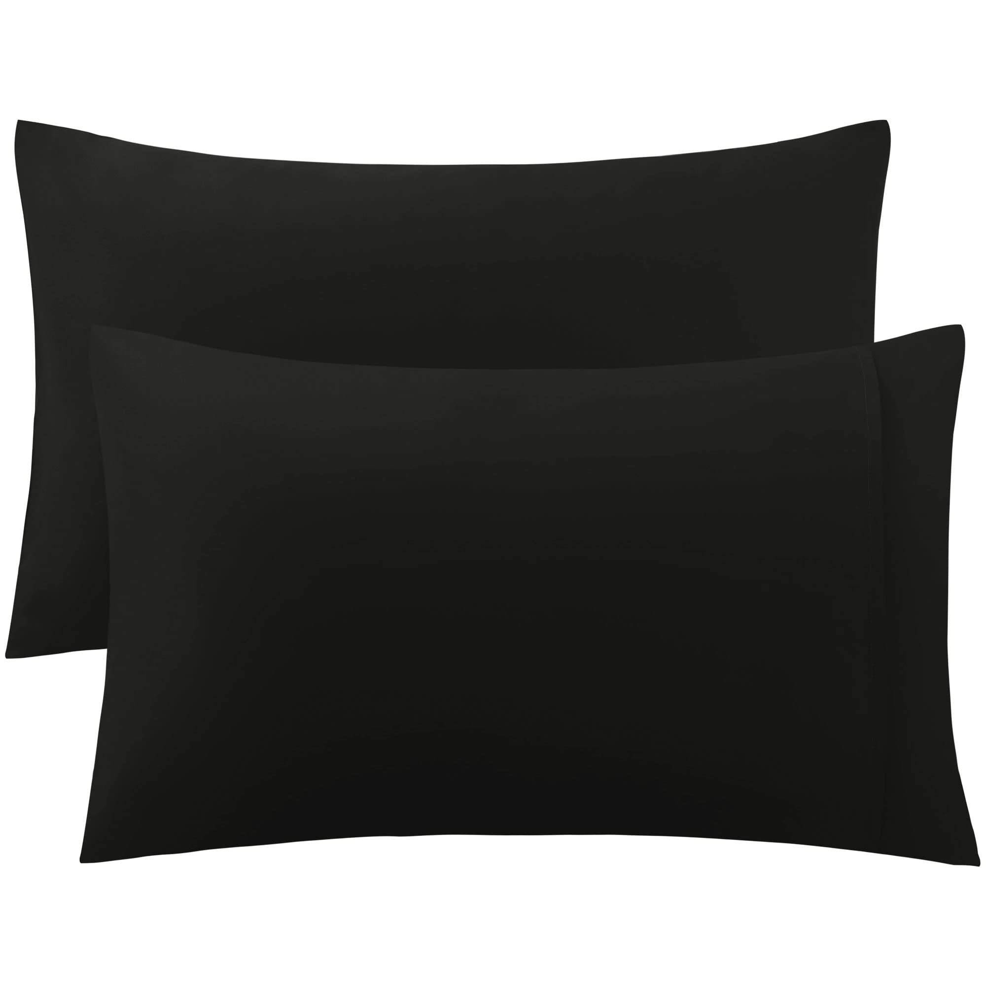 sourcingmap Pillow Cases Covers Home Room Pillowcases with Envelope Closure Housewife Egyptian Cotton 250 Thread Count Set of 2 Black King(51x91cm)