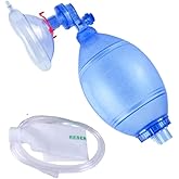 Adult/Child CPR Manual Resuscitation Training Kit - Includes 1 Adult/Child CPR Training Mask, 1 Adult/Child Bag Valve Squeeze Bag, 1 Reservoir Bag and 1 Oxygen Line - BMV kit