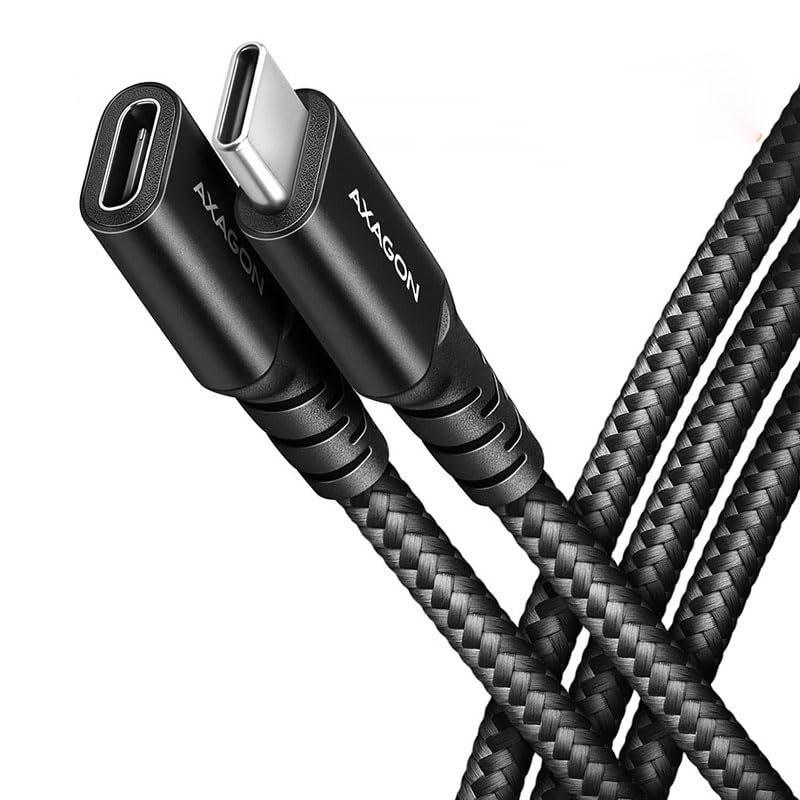 AXAGON BUCM32-CF15AB Verlängerungskabel, USB-C zu USB-C 3.2 Gen 2, 1,5 m, 20 Gbps - Aluminium