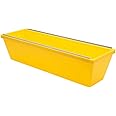 Edward Tools Plastic Drywall Mud Pan with Steel Scraping Bar 12” - Lightweight Heavy Duty Plastic Without Added Weight - Scraping bar sheetrock mud pan for Quicker Knife Cleaning - Tapered Sides