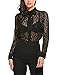 Zeagoo Women's Button Down Lace Shirt Bow Knot Collar Blouse See Through Tops
