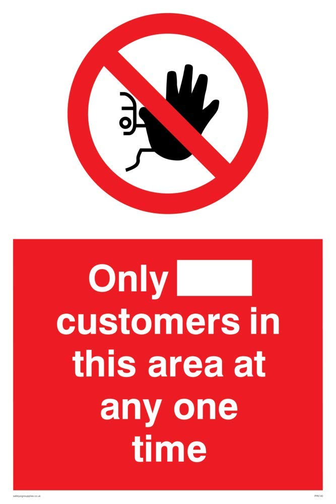 Only [ ] customers in this area at any one time