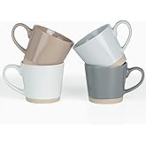 famiware Coffee Mugs for 4, 12 oz Mug Set, Dringking Cup with Handle for Coffee, Tea, Cocoa, Milk, Saturn serise, Multi-color