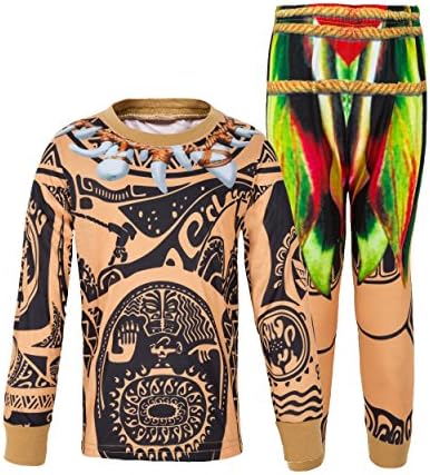 Bestfive Boys Maui Costume Pajama Sets Toddler Christmas Outfit Kids Moana Maui Sleepwear Pajamas 1-6 Years
