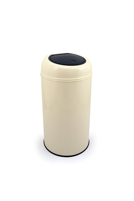 40l Cream Touch Lid Stainless Steel Kitchen Bin Amazon Co Uk
