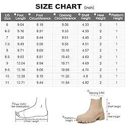 mysoft Women's Platform Chelsea Boots Lug Sole Slip