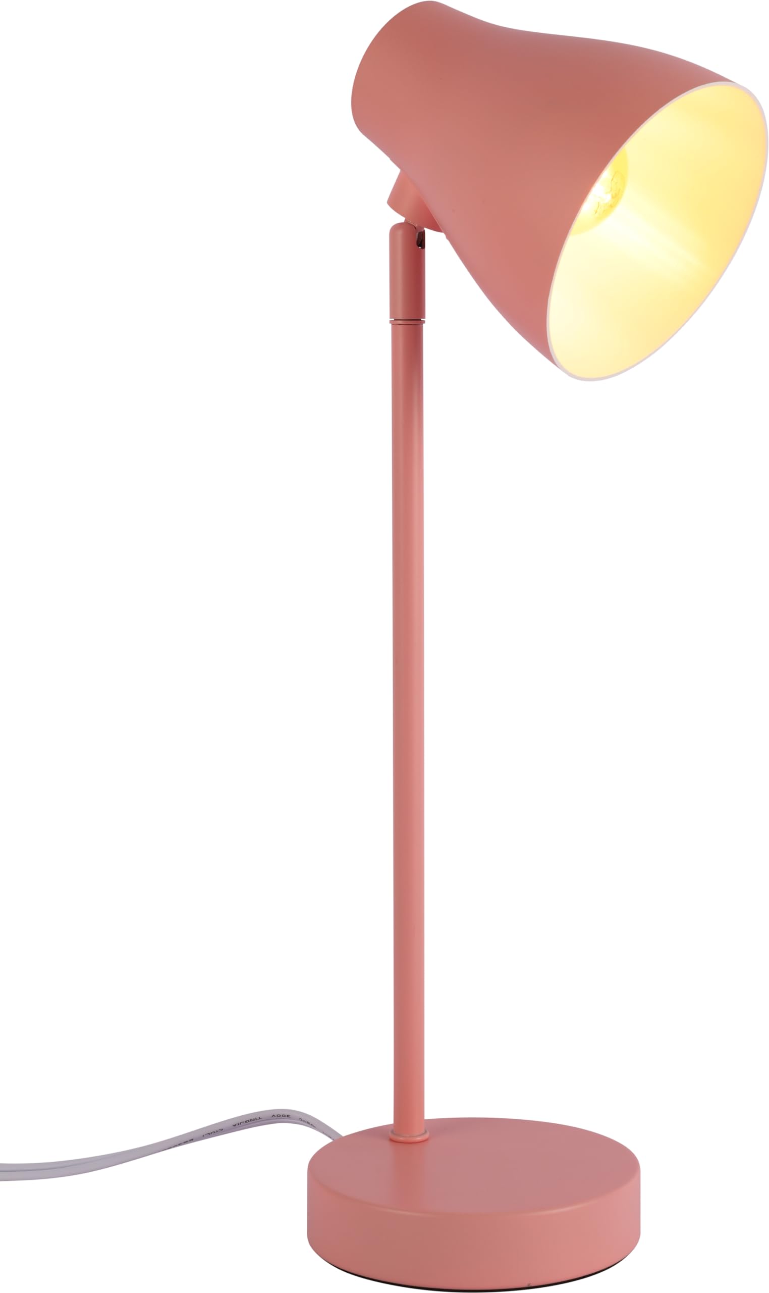TEKLED® LED Desk Lamp | Elegant Rotatable Table Light in Assorted Colors | Replaceable E27 Edison Screw Bulb Holder | for Bedside Reading Office Work Architects Students - Salmon Pink