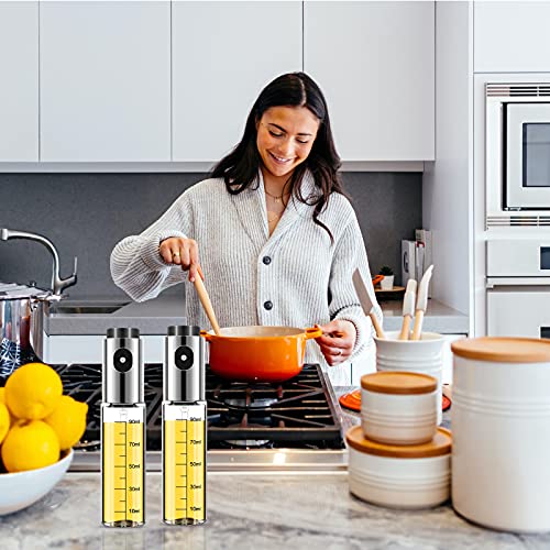 Lauon Ölsprüher zum Kochen,100ml Olivenölspender für Heißluftfritteuse,Küchenutensilien Ölglasflasche für Salat,BBQ,Backen,Braten,Grillen